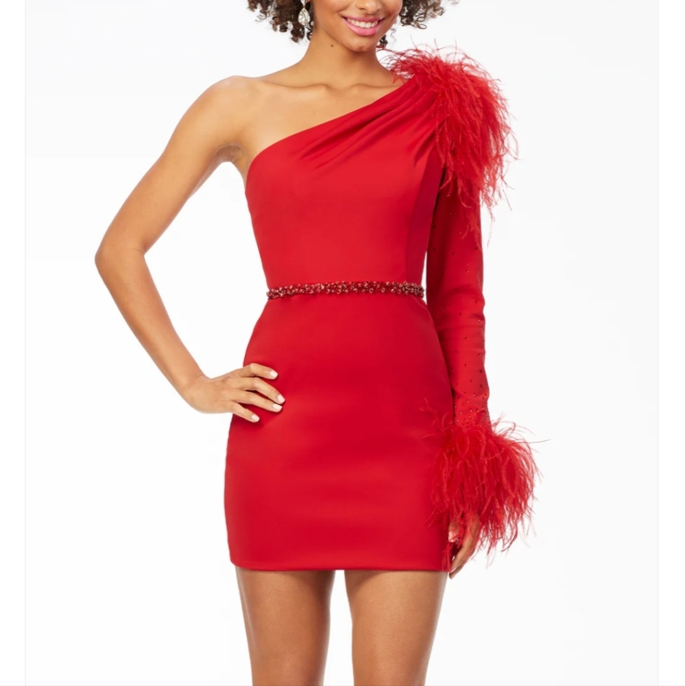 Ashley lauren red homecoming cocktail dress.